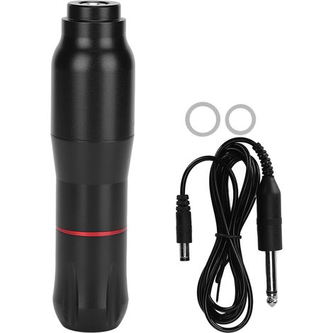 Stylo à tatouer noir avec moteur, aiguille intégrée, machine tout-en-un pour le traçage et l'ombrage, avec interface CC. (1/5)