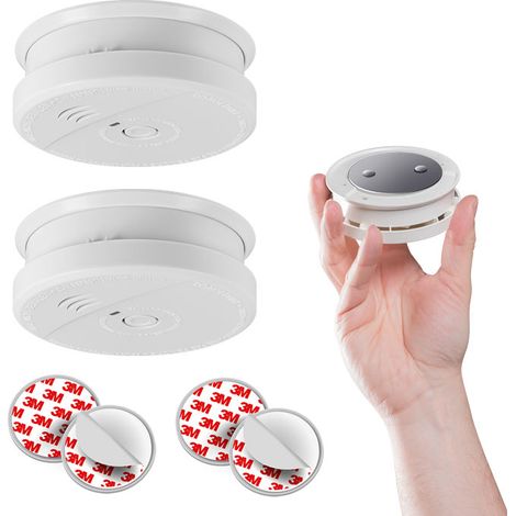 EVACUATE Lot de 2 détecteurs de fumée NF avec supports aimantés de fixation, autonomie 5 ans, incluant 2 Magnetik's (KNX) pour une sécurité optimale. (1/5)