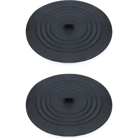 ZVD Tapones de silicona para desagüe de fregadero y bañera (15 cm), color negro (paquete de 2) (1/4)