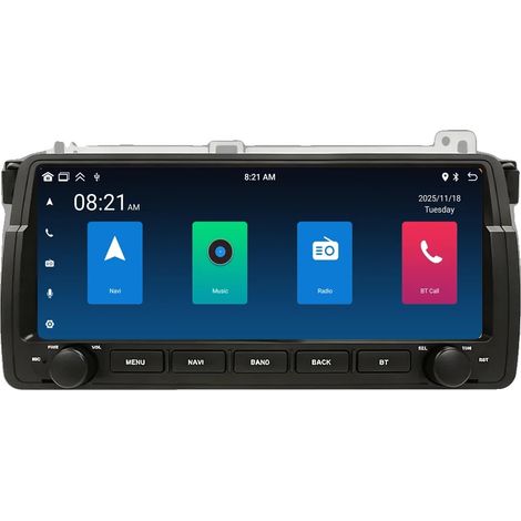 Autoradio, funzionalità multimediali avanzate, integrazione con smartphone, compatibile con BMW E46 M3 318/320/325/330/335 Rover 75 Coupé, GPS, WIFI, 2+64GB (1/2)