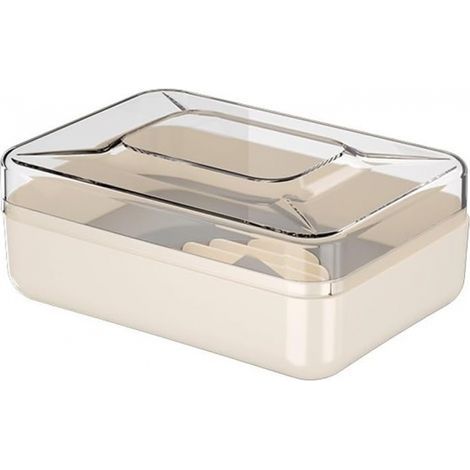 Badezimmer-Seifenschale, Seifenbox mit starkem Saugnapf, tragbarer Seifenbehälter für Badezimmerzubehör (1/5)