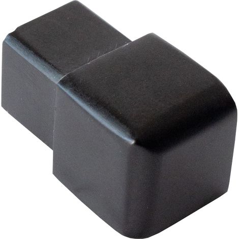 Dalsys Embout pour rail de carrelage, profilé carré en aluminium (anodisé), profilé de carrelage - Noir 12,5mm, 1 pièce
