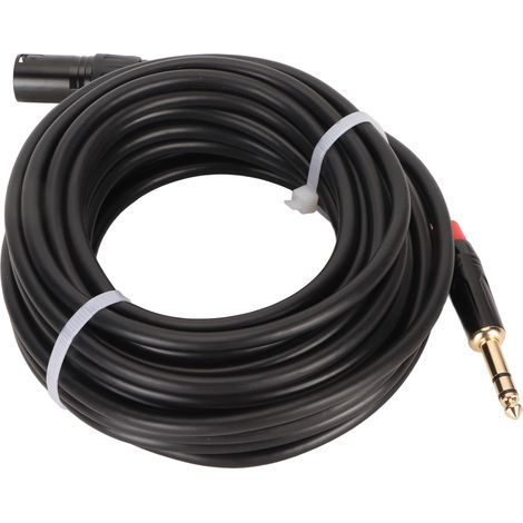 6,35-mm-TRS-Stecker auf XLR-Stecker-Kabel, störungsfrei, flexibel, für E-Gitarre und Mischpult, 10 m Länge