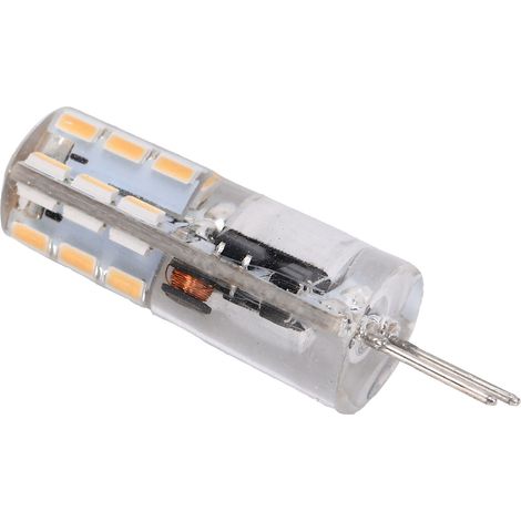 Bombilla LED G4 de 24 x SMD 2W 200LM, bipin, no regulable, para lámpara de araña, AC/DC 12V (blanco cálido 2700K-3100K) (1/5)