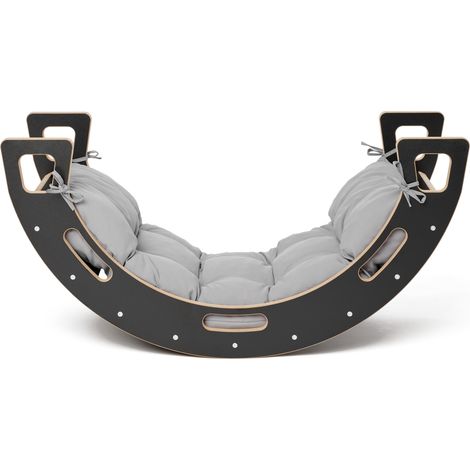 Garronda Set 2 in 1 Kletterbogen mit Kissen Montessori Spielzeug ab 1 Jahr GD-0059 (Schwarz Kletterbogen mit Kissen)
