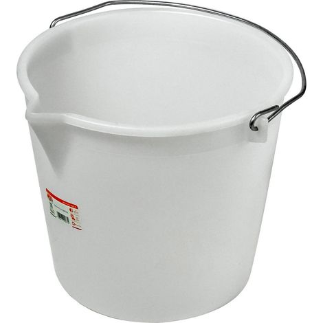 10PZ SECCHIO ALIMENTARE CON BECCO 17 L BIANCO (1/2)