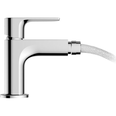 Mitigeur bidet monobloc Rebris E avec ensemble de vidage à tige de traction chromé