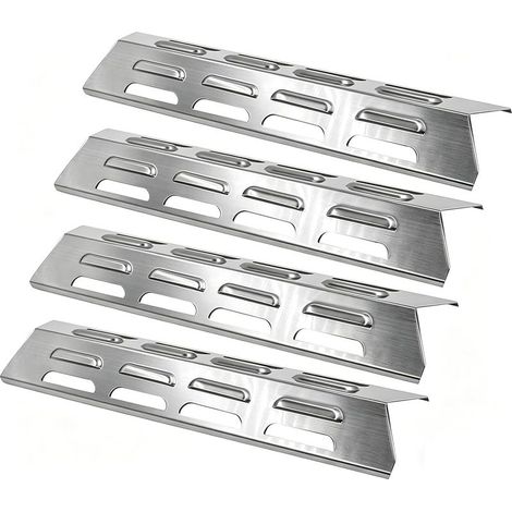 Lot de 4 BBQ Plaque de Chaleur en Acier Inoxydable de Remplacement / Bouclier pour Certains Modèles de Gril à Gaz Par Campingaz, Alice's Garden, Char-Broil, CCLIFE, LANDMANN et Autres Grilles Modèles (1/5)