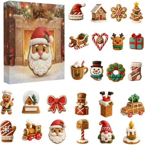 Ornement De L'Avent De Noël 2025 2D Décoration De Noël En Acrylique 24 Jours Calendrier de l'Avent Suspendable pour Décorateurs d'Intérieur Porte Bureau Salon Mur (1/5)