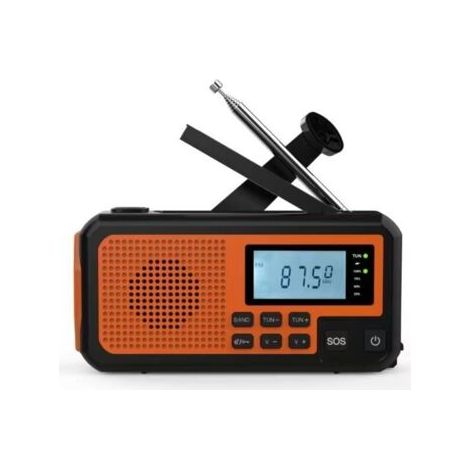 Radio solaire multifonctionnelle d'urgence à manivelle pour l'extérieur, lampe de lecture, lampe de poche, batterie externe, prévention des catastrophes (1/4)