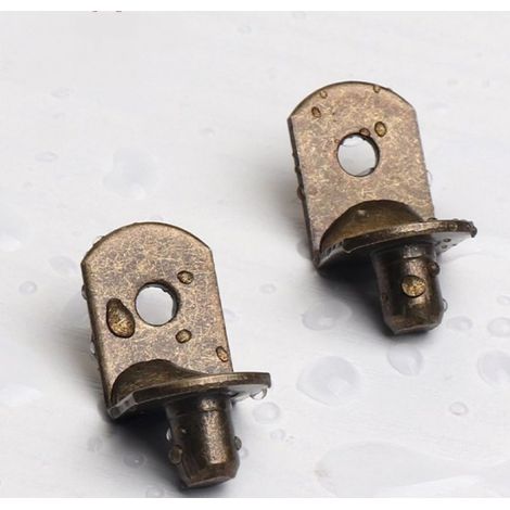 Lot de 40 chevilles de support d'étagère en forme de L de 5 mm avec manchon en caoutchouc pour meubles, étagères, fournitures, ton bronze (1/5)