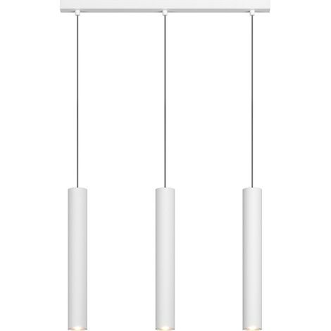 Lampadario Moderno Aygo Rettangolare Metallo Bianco 3 Luci Gu10