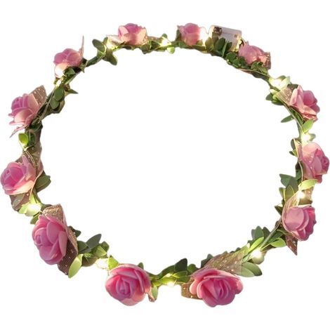 Romantischer, leuchtender LED-Kranz, Rosenhaarband, Geschenk für Hochzeitsgäste, Geburtstagsgeschenk für Mädchen, leuchtendes Haaraccessoire (1/2)