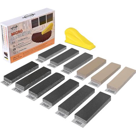 120pcs Kit de Ponçage de Précision, Grain 120-7000 Papier Abrasif (1/5)