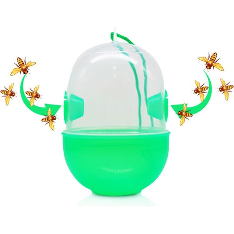 1 x piège à insectes suspendu (transparent 12cm) - piège à guêpes en plastique - pour prévenir les guêpes,les mouches et les frelons (1/4)