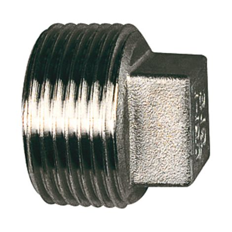 Riegler Verschlussstopfen, Vierkant, G 1/4, SW 9, Edelstahl 1.4408 (1/2)