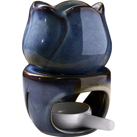 Brûleurs de Cire en céramique avec cuillère pour Bougie Chauffe-Plat, Ensemble brûleur d'huiles essentielles, Chauffe-Cire pour Bougie Chauffe-Plat (1/5)