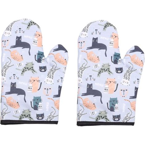 CCYKXA  2pièces Gants Isolants Thermiques pour Four à Micro-Ondes Lot Motif Animalier Protection Et Rangement Pratique