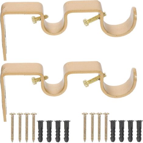 ensembles de supports muraux pour tringle à rideaux et porte-serviettes-12.00X5.40X1.50CM-Golden (1/3)