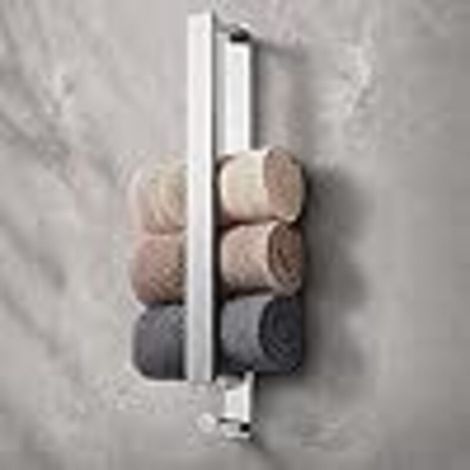 40 cm (silber) Handtuchhalter fürs Badezimmer, selbstklebend zur Wandmontage
