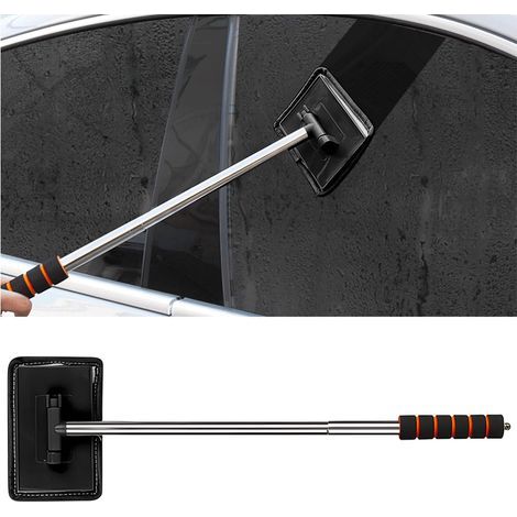 Brosse de lavage de voiture extensible en alliage d'aluminium, microfibre multifonctionnelle absorbante, brosse rotative réglable à 180 degrés, poignée télescopique, raclette de pare-brise de voiture, (1/5)
