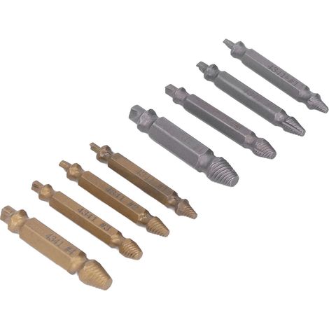 Set mit 8 abgebrochenen Schraubenausdrehern, Werkzeug zum Entfernen beschädigter Bolzen, Ausdreher für abgenutzte Schrauben, silber und gold (1/5)