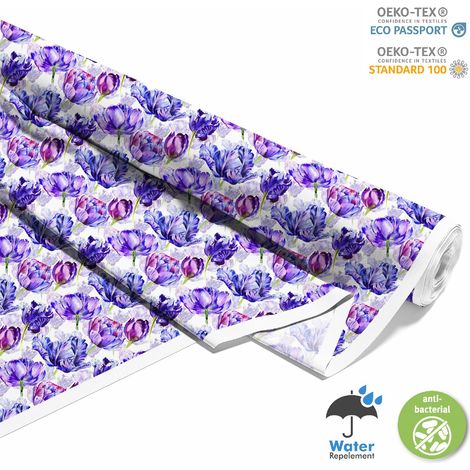 TESSUTI DECORATIVI PER ESTERNI OXFORD - motivo tulipani viola (1/5)