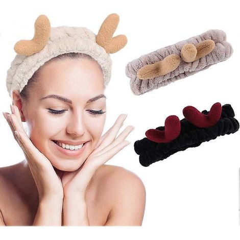 Haarbänder mit Hirschohrenmotiv, Make-up-Gummibänder für Gesicht, Spa und Dusche, perfekt für Sport und Mädchen (1/5)
