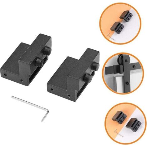 2Pcs Arrêts de Porte de Grange en Alliage de zinc Dispositif de limite d'arrêt de rouleau voie pour glissière coulissante (1/5)