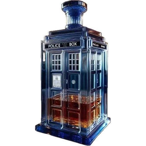 Decanter - Tardis - 10 Oz - Vidrio Azul Sin Plomo - Tapón De Acero Inoxidable - Para Espíritus Vino Y Bebidas No Alcohólicas - 1 Unidad (1/5)