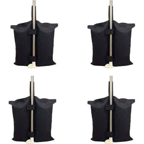 Confezione da 4 sacchi di zavorra industriali resistenti con doppie cuciture per tenda a montaggio rapido, colore nero (1/5)