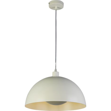 Searchlight Mars Suspension à 1 lampe en forme de dôme, métal crème mat et intérieur crème (1/4)