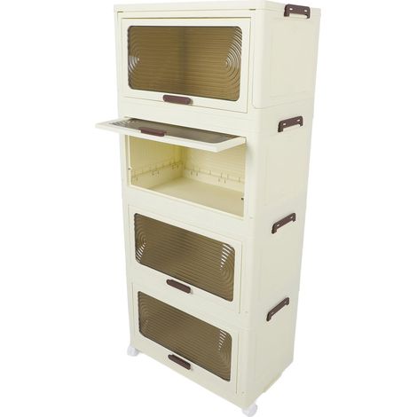 Stackable Storage Box, Folding Plastic Organizer (1/5)
