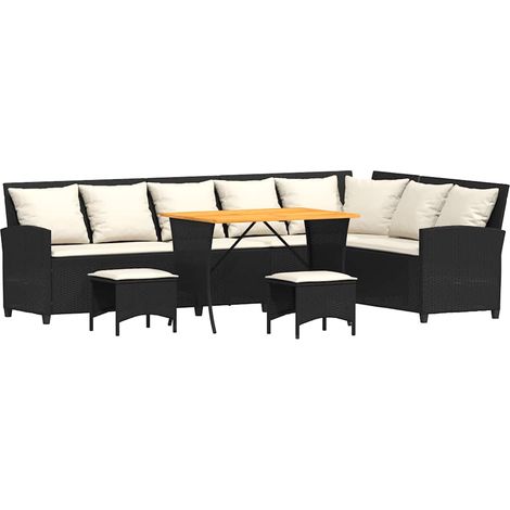 Maison Exclusive - 4tlg. Garten-Sofagarnitur mit Kissen L-Form Sc (1/5)