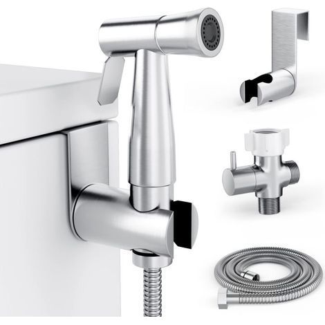 Spruzzatore per bidet in acciaio inox 304 – Installazione facile senza attrezzi – Raccordi in ottone e nylon – Per un'igiene efficace (1/5)
