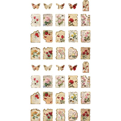 40 feuilles autocollants vintage motifs transparents polyvalents portables déco pour carnet album photo DIY Type 1 (1/5)