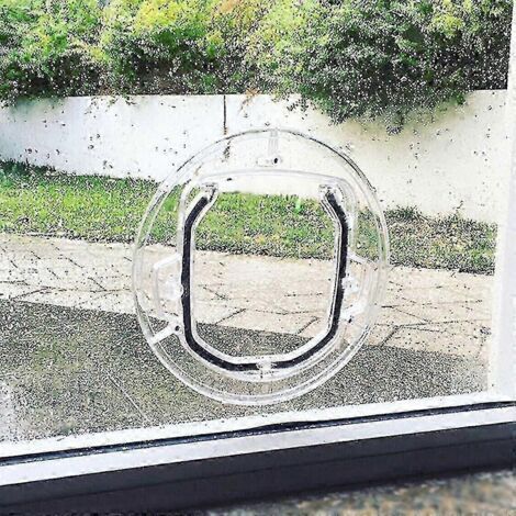 [LCS] Chatière sélective pour animaux de compagnie pour vitres transparentes, 30 x 30 cm, verrouillage manuel-AquaForge (1/2)