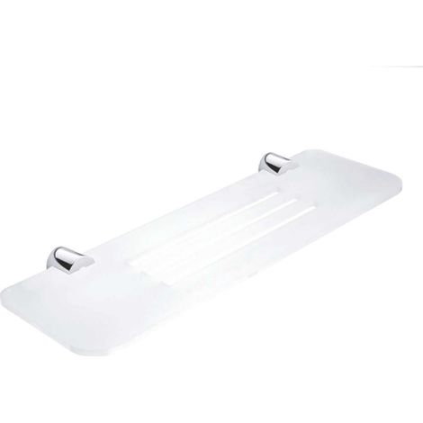 Nimco Bormo - Estante con orificios fresados, longitud 40 cm, plexiglás mate/cromo BR X340-26