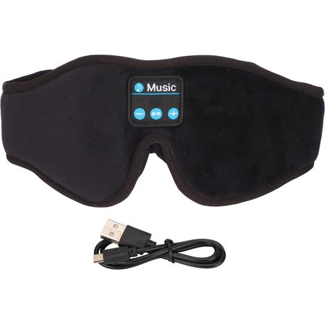 1 Antifaz para dormir, auriculares Bluetooth, altavoz integrado, micrófono, espuma viscoelástica, para el hogar, la oficina y los viajes. (1/5)