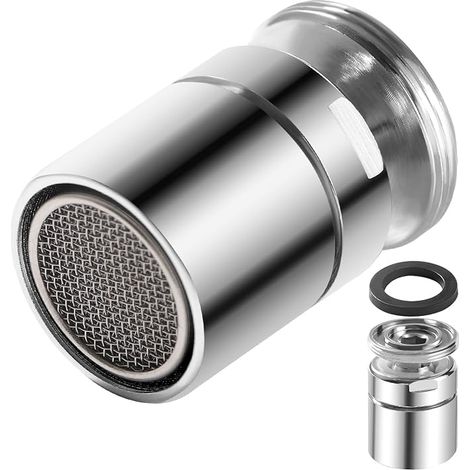 Aérateur de Pivotant à 360° M24, Filtre à Robinet d'eau Accessoires avec Filtre en Acier Inoxydable et ABS, Cuisine Salle de Bain (1/5)