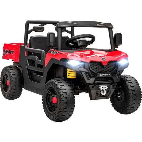 Véhicule électrique pour enfants 12 V avec télécommande. Suspension, coffre et musique. 3-8 ans. Rouge.