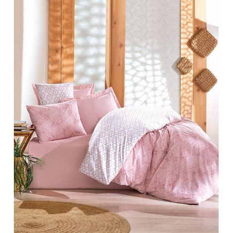 Copripiumino, copripiumino, biancheria da letto Set 100% Cotone Rosa (1/4)