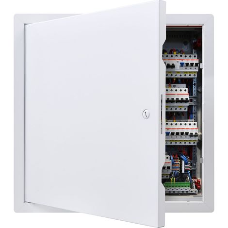 Trappe de Visite 39x39 cm, Panneau d'Accès pour Cloisons Sèches Placo en Acier Galvanisé, pour Plafond Plomberie et Électricité, Trappe de Maintenance Dimensions de Découpe 37x37 cm, Blanc (1/5)