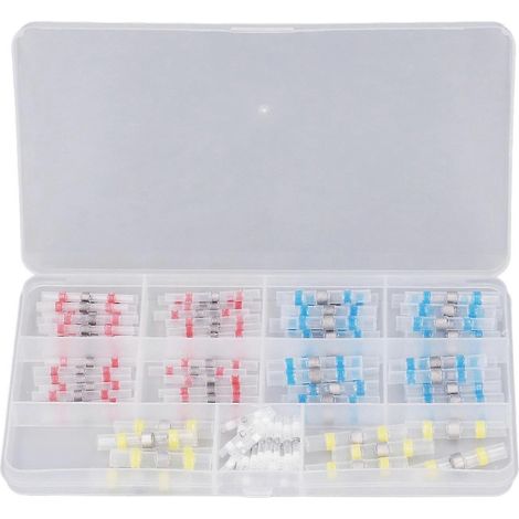 100-teiliges Set Schrumpfverbinder-Stoßverbinder, Lötversiegelung, wärmeschrumpfisolierte, wasserdichte Kabel-Crimpanschlüsse (1/4)