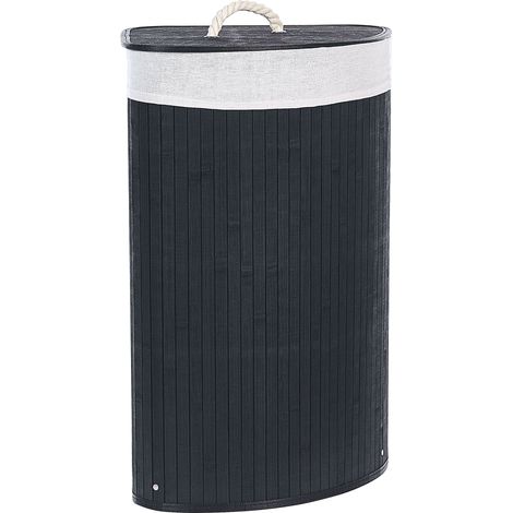 Basket MATARA Bamboo Wood Black 57 L