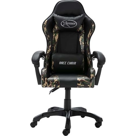 Maison Exclusive - Gaming-Stuhl Schwarz und Tarnmuster Kunstleder (1/5)