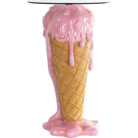 Table d'appoint Ice - Rose bonbon et marron (1/2)
