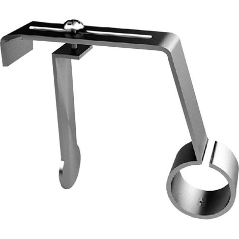 Secodir – Support barre à rideaux sans perçage – Acier robuste – Pour coffres de volets roulants à rainure – Tringle diamètre 16-20 mm – Extension 6,5 cm