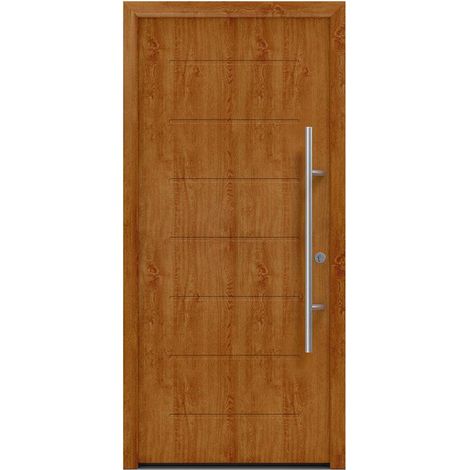 Hörmann Ecostar Haustür "ISOPRO Secur IPS 015", golden oak, 110 x 210 cm (B x H), DIN Rechts