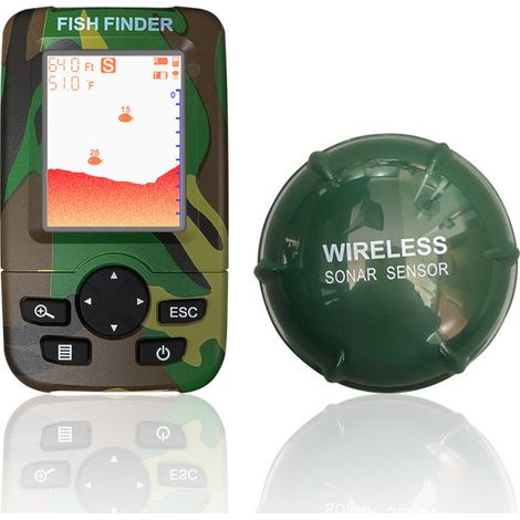 The smart, wireless XJ01 fish finder, with its camouflage pattern, is ideal for precisely locating schools of fish in their natural habitat. It is a portable sonar device with an integrated radio buoy